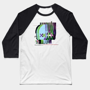 Glitch Skull Baseball T-Shirt